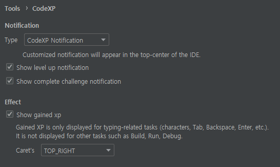 CodeXP Configuration Window